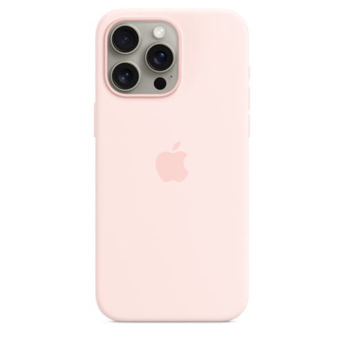 Силиконовый чехол Apple для iPhone 15 Pro Max Silicone Case with MagSafe - Light Pink (Розовый)