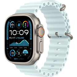 Смарт-часы Apple Watch Ultra 2 (2024) 49mm Natural Titanium Case with Ocean Band Ice Blue (Голубой)