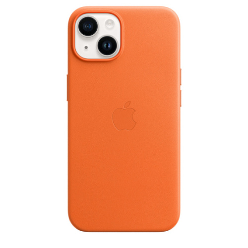 Чехол Apple для iPhone 14 Plus Leather Case with MagSafe - Orange (Оранжевый)