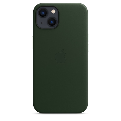 Кожаный чехол Apple MagSafe Leather Case для iPhone 13 Sequoia Green (Зеленая секвойя)