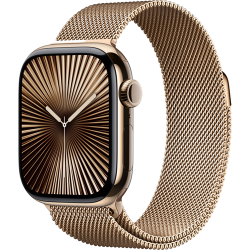 Смарт-часы Apple Watch Series 10 (GPS+Cellular) 42mm Gold Titanium Case with Gold Milanese Loop (Титановый)