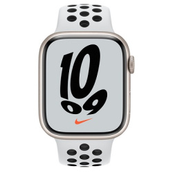 Смарт-часы Apple Watch Series 7 Nike+ 45mm Starlight Aluminum Case with Pure Platinum/Black Nike Sport Band (Чистая платина/Чёрный
