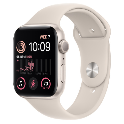Смарт-часы Apple Watch SE 2022 (GPS) 44mm Starlight Aluminum Case with Starlight Sport Band (Сияющая звезда)