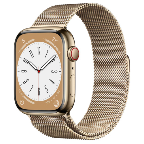 Смарт-часы Apple Watch Series 8 (GPS+Cellular) 41mm Gold Stainless Steel Case with Gold Milanese Loop (Золотой)