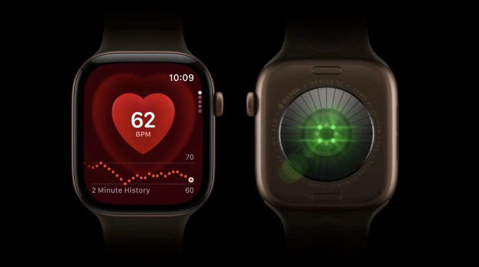 Apple Watch Series 12 с экраном пульса и оптическим датчиком на корпусе