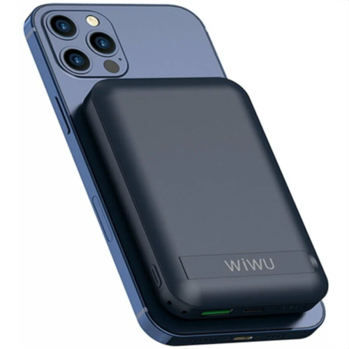 Аккумулятор внешний универсальный WiWU Snap Cube Magnetic Wireless Charger Power Bank 10000mAh (Синий)