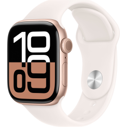 Смарт-часы Apple Watch Series 10 (GPS) 42mm Rose Gold Aluminum Case with Light Blush Sport Band (Розовое золото)