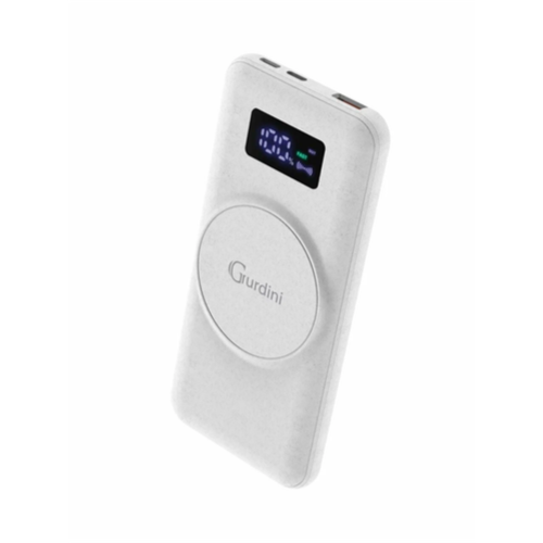 Аккумулятор внешний универсальный Gurdini Wireless Slim Series with Magsafe 15W 10000mAh (Белый)