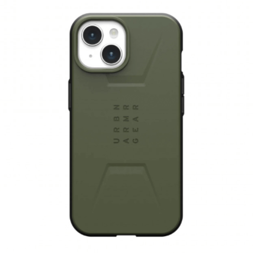 Полиуретановый чехол UAG Civilian MagSafe для iPhone 15 Olive Drab (Оливковый)