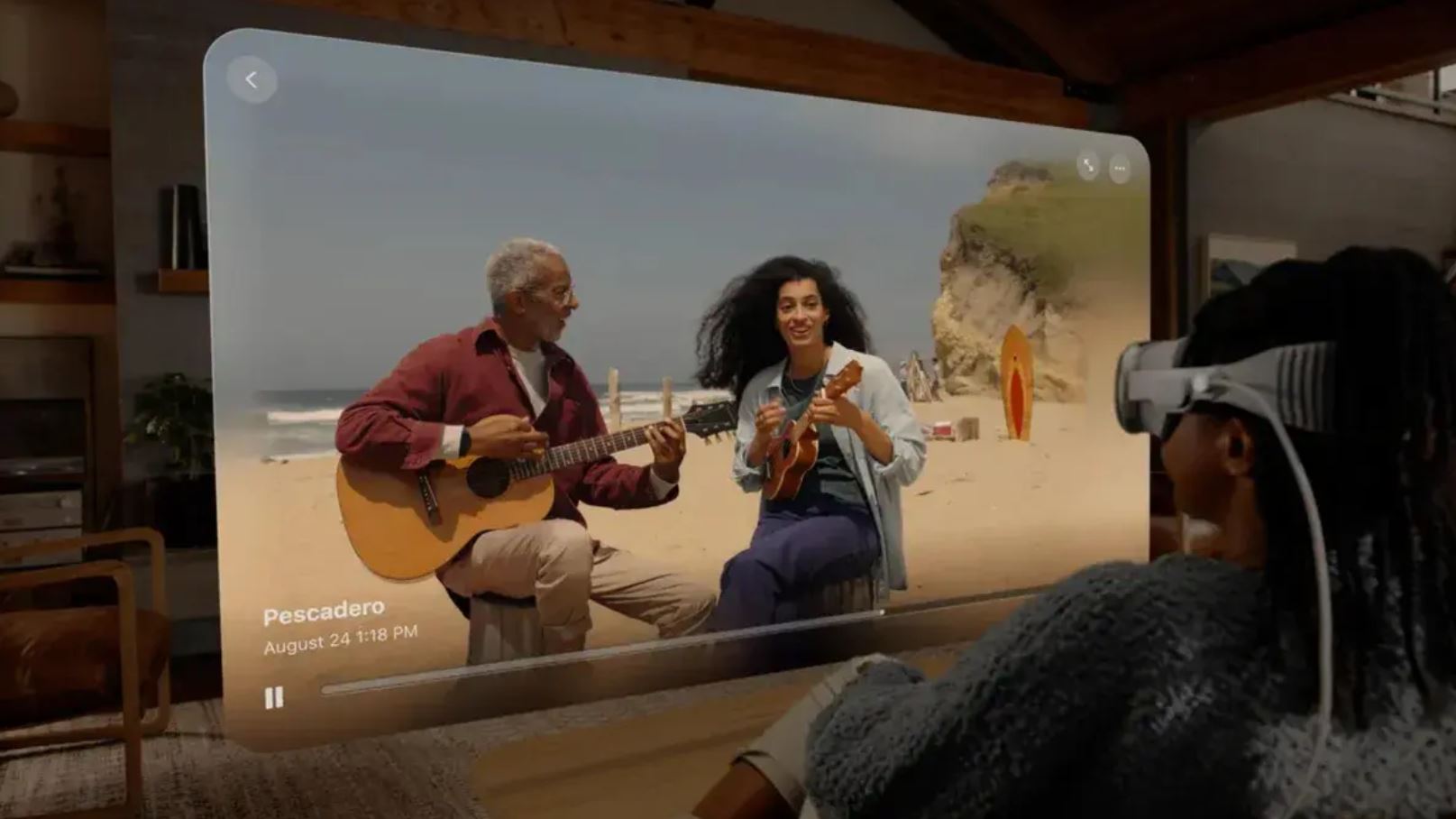 Просмотр объёмного видео в гарнитуре Apple Vision Pro