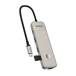 USB адаптер Momax 1-Link 9 in 1 USB-C Hub, 2 HDMI - Natural Titanium Croma