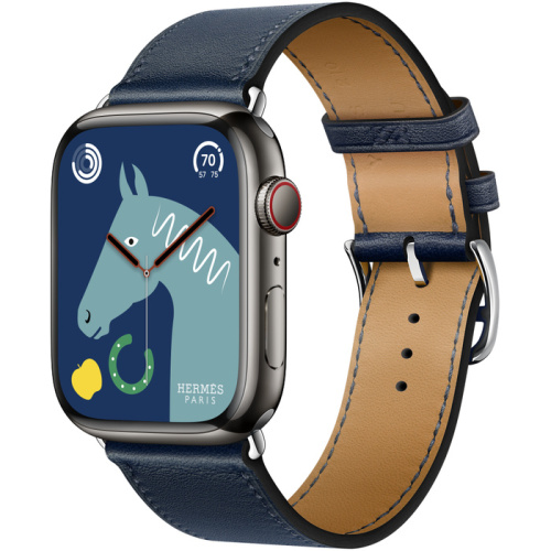 Смарт-часы Apple Watch Hermes Series 8 45mm Space Black Stainless Steel Case with Single Tour Navy (Морской)