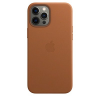 Кожаный чехол Apple MagSafe Leather Case для iPhone 12 Pro Max Saddle Brown (Золотисто-коричневый)