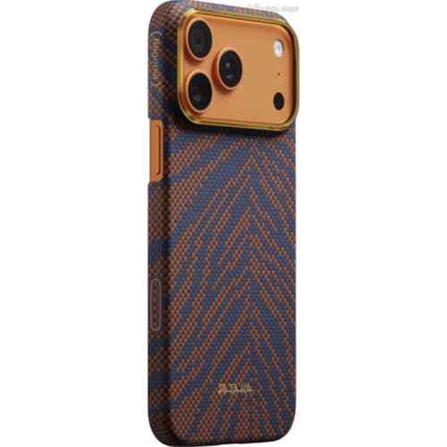 Чехол Pitaka PitaTap Breath of Veins Ultra-Slim для iPhone 17 Pro Max (Burning Orange) Оранжево-синий
