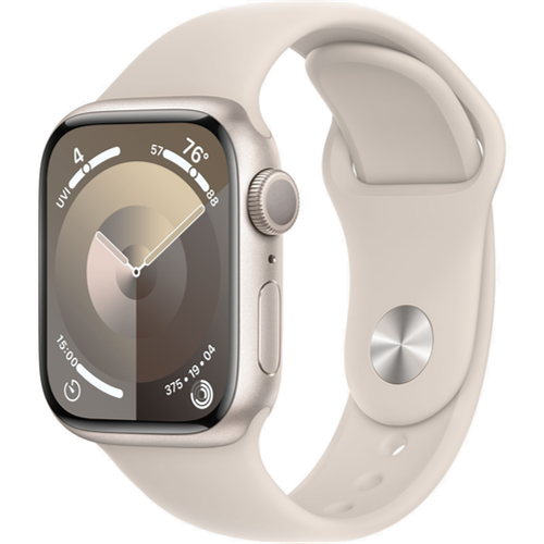 Смарт-часы Apple Watch Series 9 (GPS) 41mm Starlight Aluminum Case with Starlight Sport Band (Сияющая звезда)