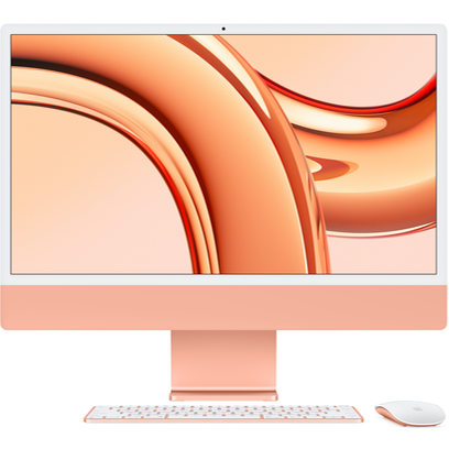 Моноблок Apple iMac 24 M3 (2023) Orange (Оранжевый) (M3 8-core CPU/8GB/256Gb/10-Core GPU) MQRX3