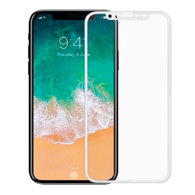 Защитное стекло 3D Full Size для iPhone X White (Белое) Защитное стекло 3D Full Size для iPhone X White (Белое)