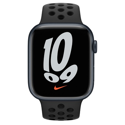 Смарт-часы Apple Watch Series 7 Nike+ 45mm Midnight Aluminum Case with Anthracite/Black Nike Sport Band (Антрацитовый/Чёрный)