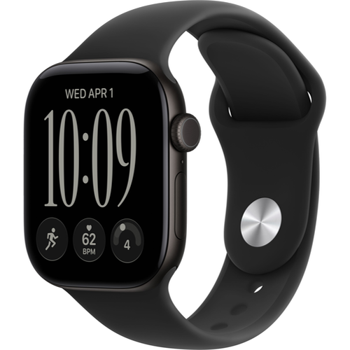 Смарт-часы Apple Watch Series 12 (GPS) 42mm Black Aluminum Case with Black Sport Band (Черный)