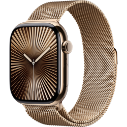 Смарт-часы Apple Watch Series 10 (GPS+Cellular) 46mm Gold Titanium Case with Gold Milanese Loop (Титановый)