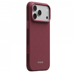 Противоударный чехол PITAKA (Argyle) для iPhone 18 Pro Max (Burgundy)