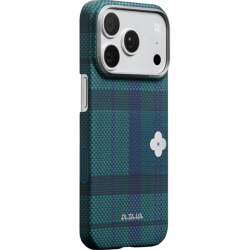 Чехол Pitaka Flora in Grid Ultra-Slim для iPhone 17 Pro (Forest Dawn) Зелено-синий