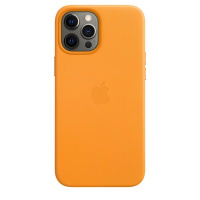 Кожаный чехол Apple MagSafe Leather Case для iPhone 12 Pro Max California Poppy (Золотой апельсин)