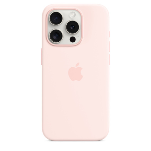 Силиконовый чехол Apple для iPhone 15 Pro Silicone Case with MagSafe - Light Pink (Розовый)