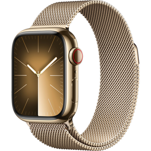 Смарт-часы Apple Watch Series 9 (GPS+Cellular) 41mm Gold Stainless Steel Case with Gold Milanese Loop (Золотой)