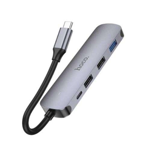 USB адаптер HOCO HB27 60w 7в1  (Серый)