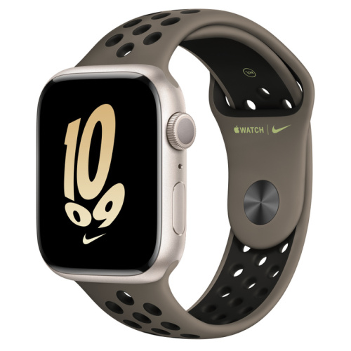 Смарт-часы Apple Watch Series 8 (GPS) 41mm Starlight Aluminum Case with Olive Grey/Black Nike Sport Band