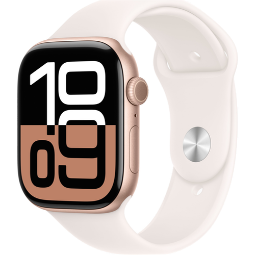 Смарт-часы Apple Watch Series 10 (GPS) 46mm Rose Gold Aluminum Case with Light Blush Sport Band (Розовое золото)