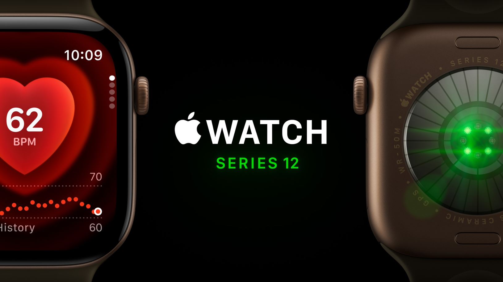 Иллюстрация Apple Watch Series 12 с датчиками здоровья