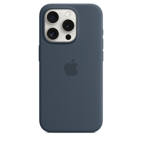 Силиконовый чехол Apple для iPhone 15 Pro Silicone Case with MagSafe - Storm Blue (Синий)
