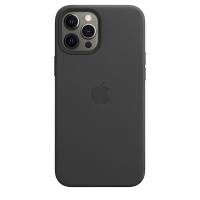 Кожаный чехол Apple MagSafe Leather Case для iPhone 12 Pro Max Black (Черный)