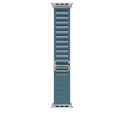 Ремешок для Apple Watch Ultra 49mm Light Blue Alpine Loop - Medium - Natural Titanium Finish (Синий)