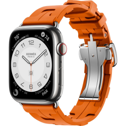 Смарт-часы Apple Watch Hermès Series 9 45mm Silver Stainless Steel Case with Orange Kilim Single Tour