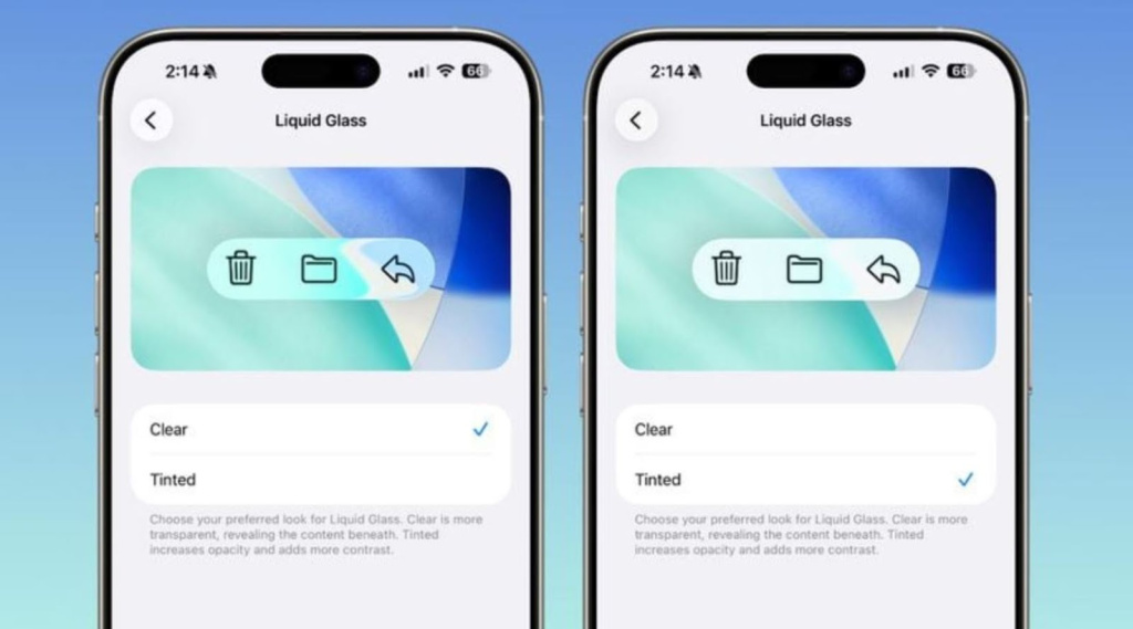 Liquid Glass настройки