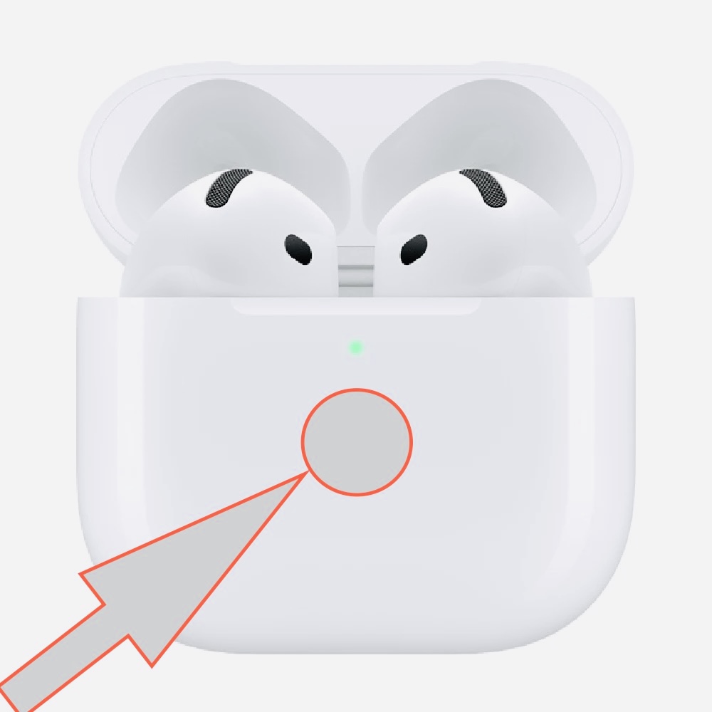 Область сброса AirPods 4