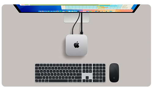 Mac Mini M4 2024 подключенный к Studio Display и Magic Keyboard