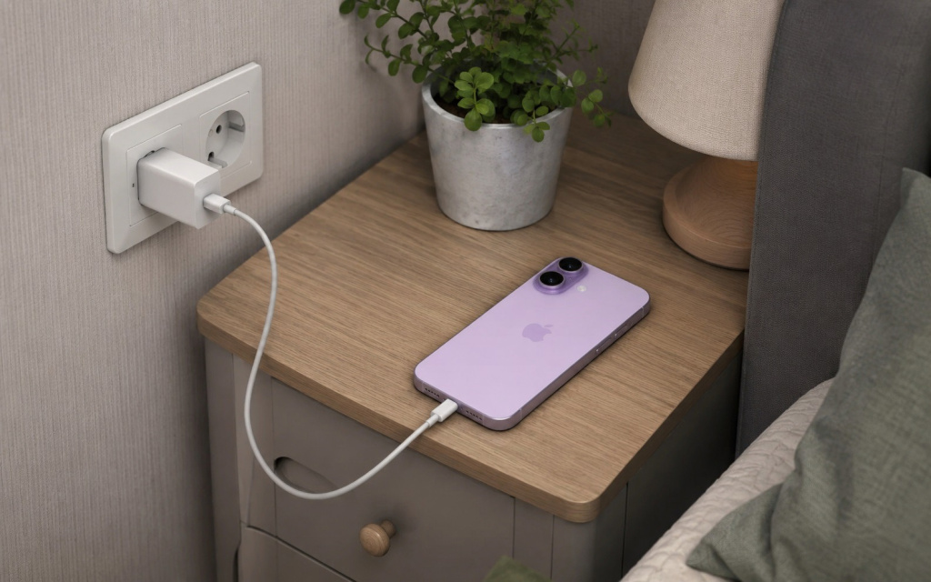 iPhone на зарядке