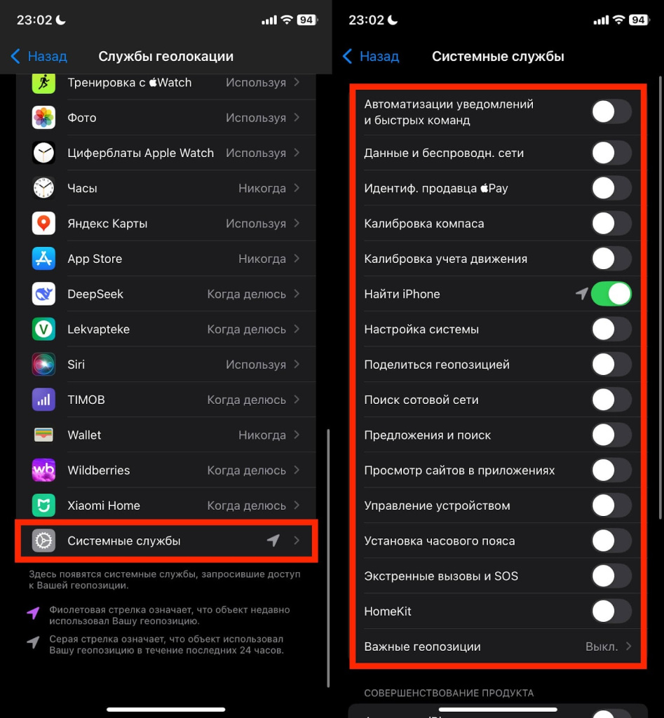 Службы геолокации на Айфоне
