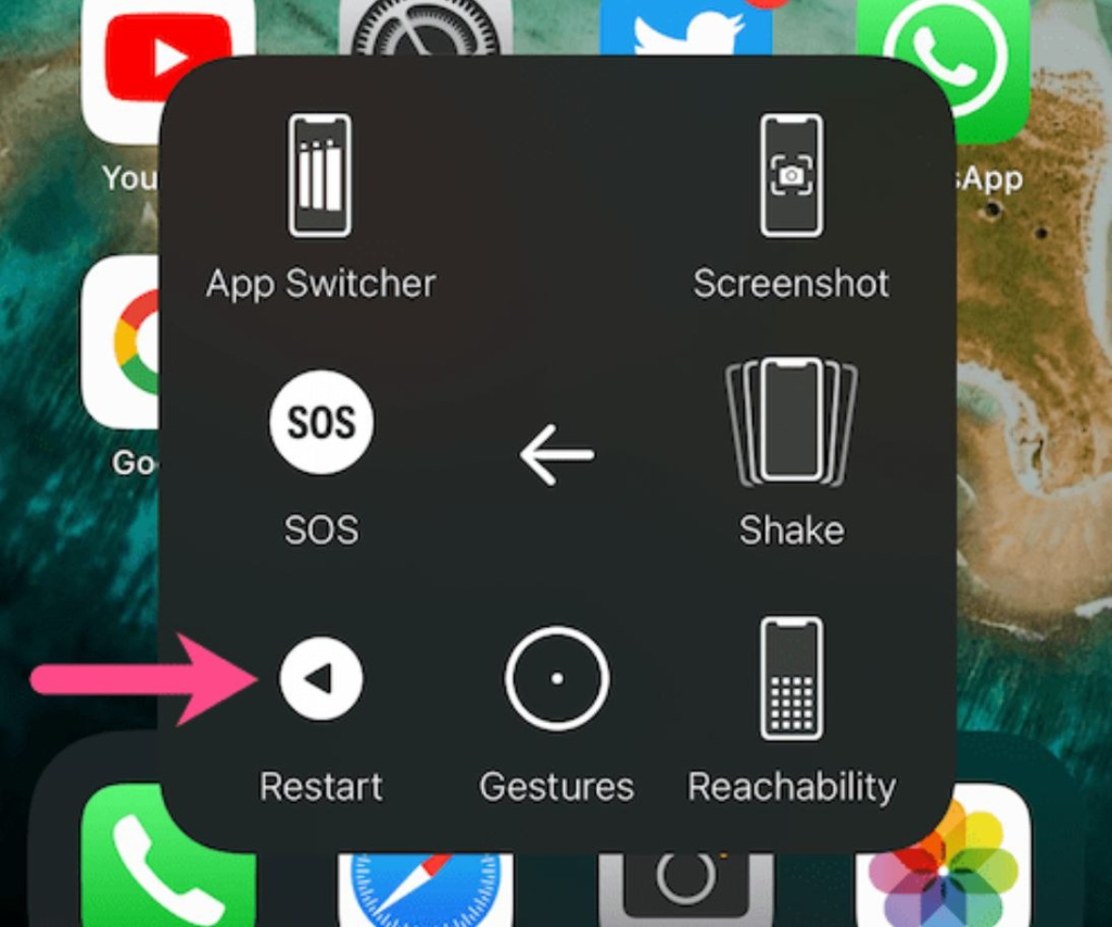 Перезагрузка через ассистив тач